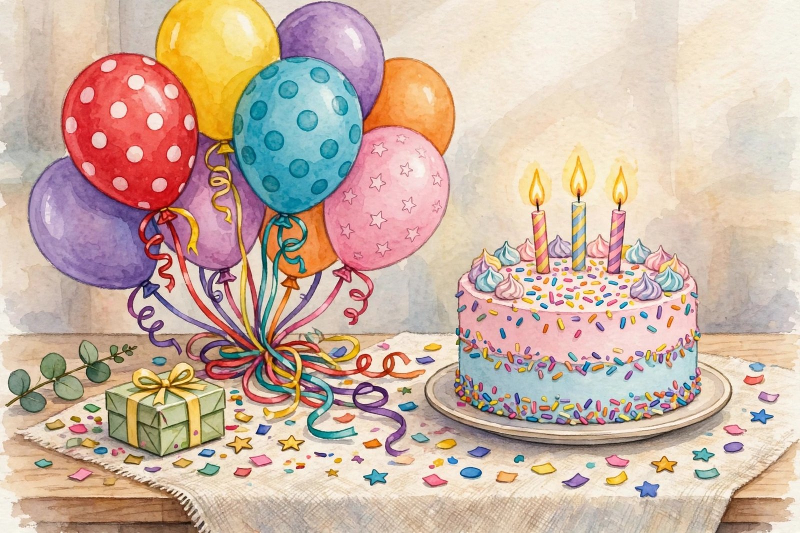 Birthday cake with balloons and candles for Monroe Cannon's 15th birthday
